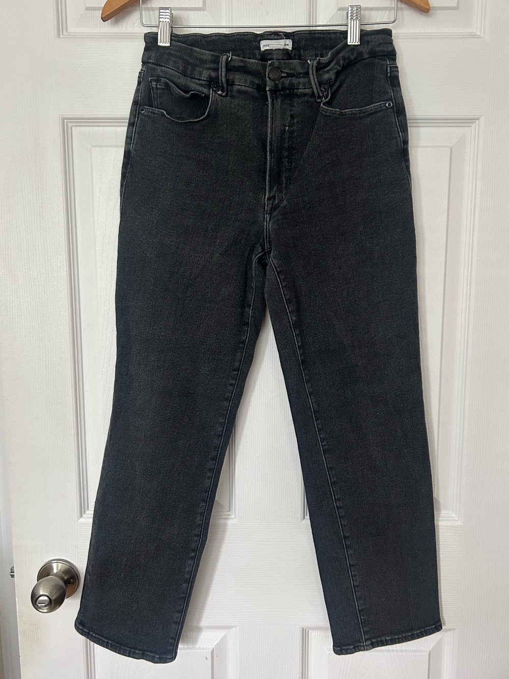 Good American Good Legs Straight Faded Black High Waist Jeans